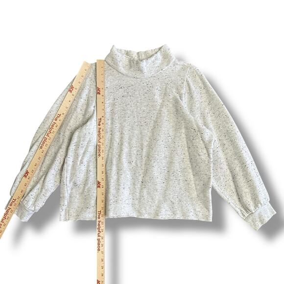 Madewell MWL Mock Neck Gray Speckled Fleece Sweatshirt Size Large - Picture 4 of 11